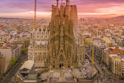 Captivating Aerial View: Discovering the Majestic Sagrada Familia in Barcelona