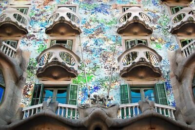 Iconic Balcony at Casa Batlló, Designed by Gaudí