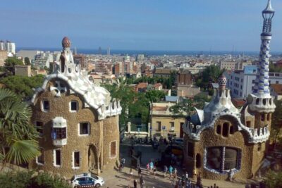 Park Güell: A Public Park Designed by Antoni Gaudí on Carmel Hill in Barcelona, Spain