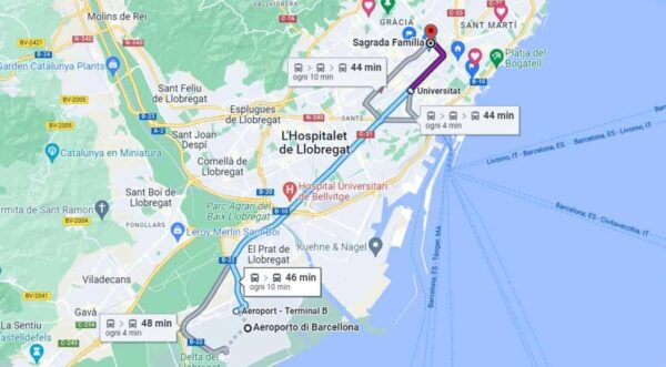 Travel from Sagrada Familia to Barcelona Airport in 45 mins. 2025