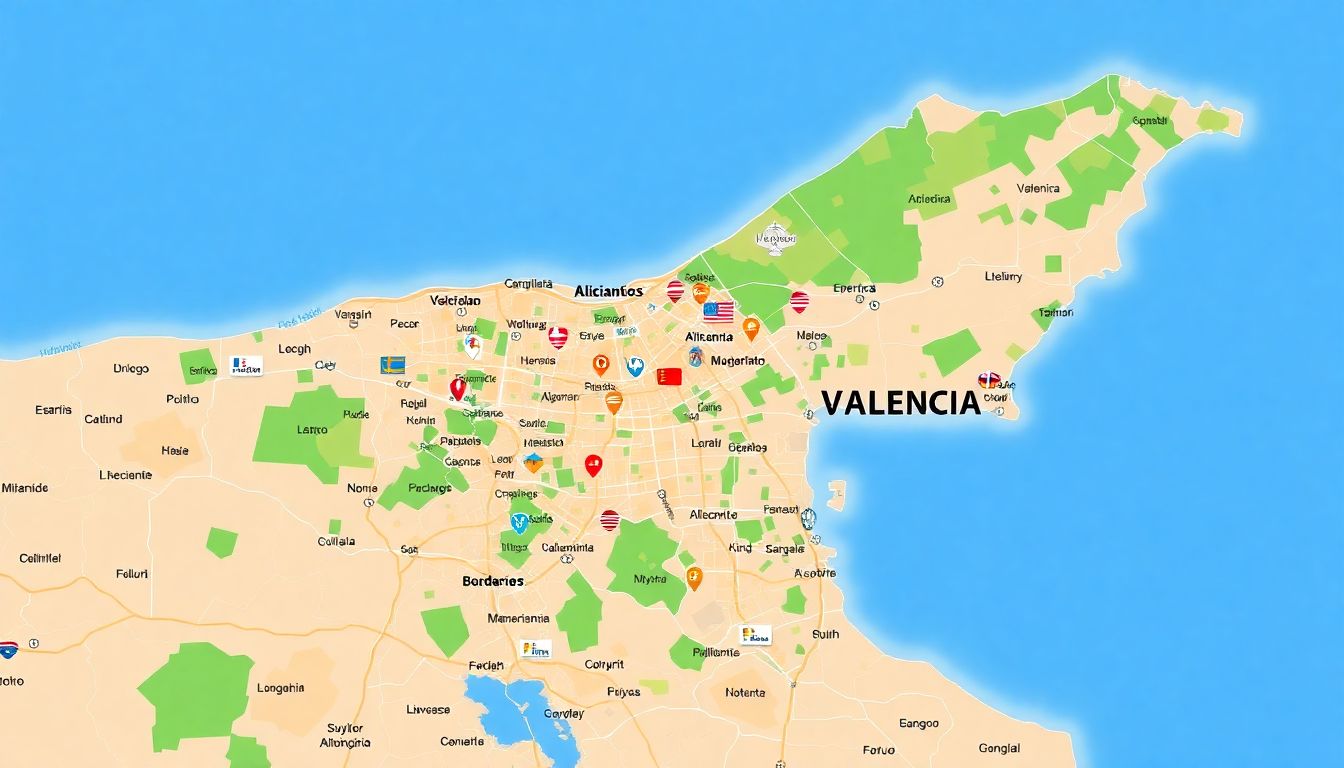 ¿Cuál es la superficie de Alicante y Valencia?