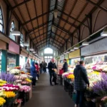 Mercado de flores y pájaros en París