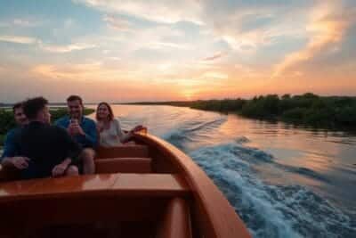 Paseo en barco por la ría de Huelva al atardecer 2025